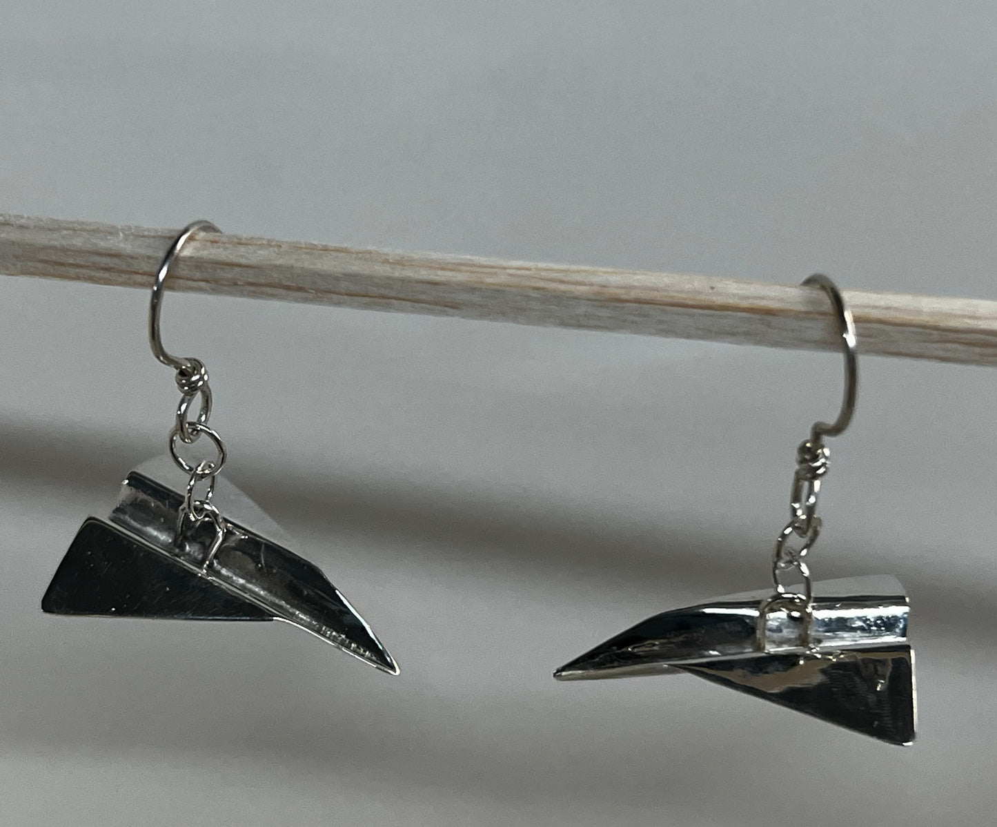 Sterling Sliver Paper Airplane Earrings