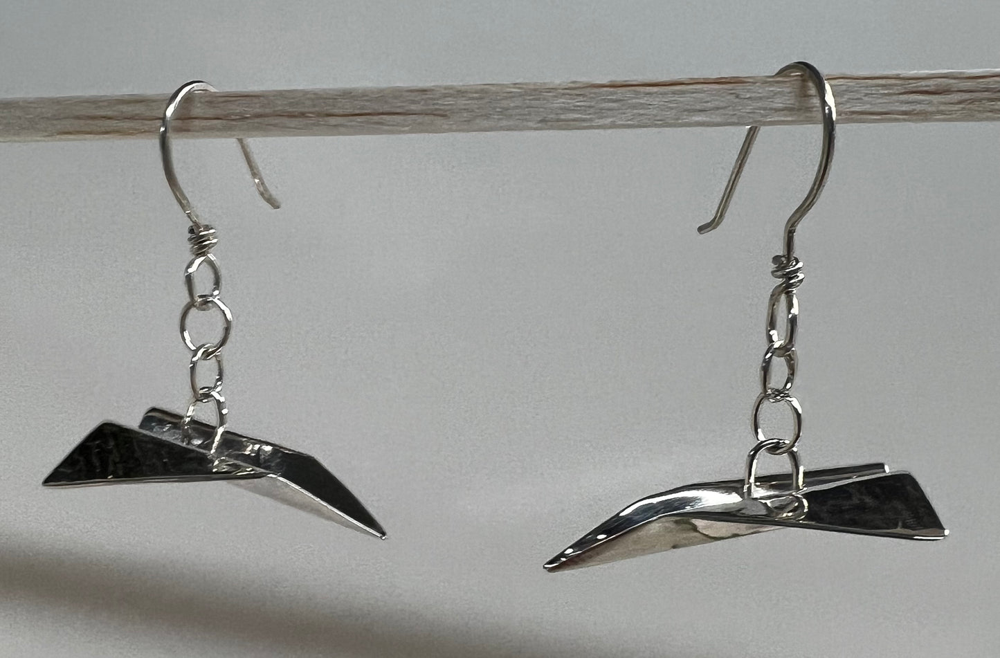 Sterling Sliver Paper Airplane Earrings